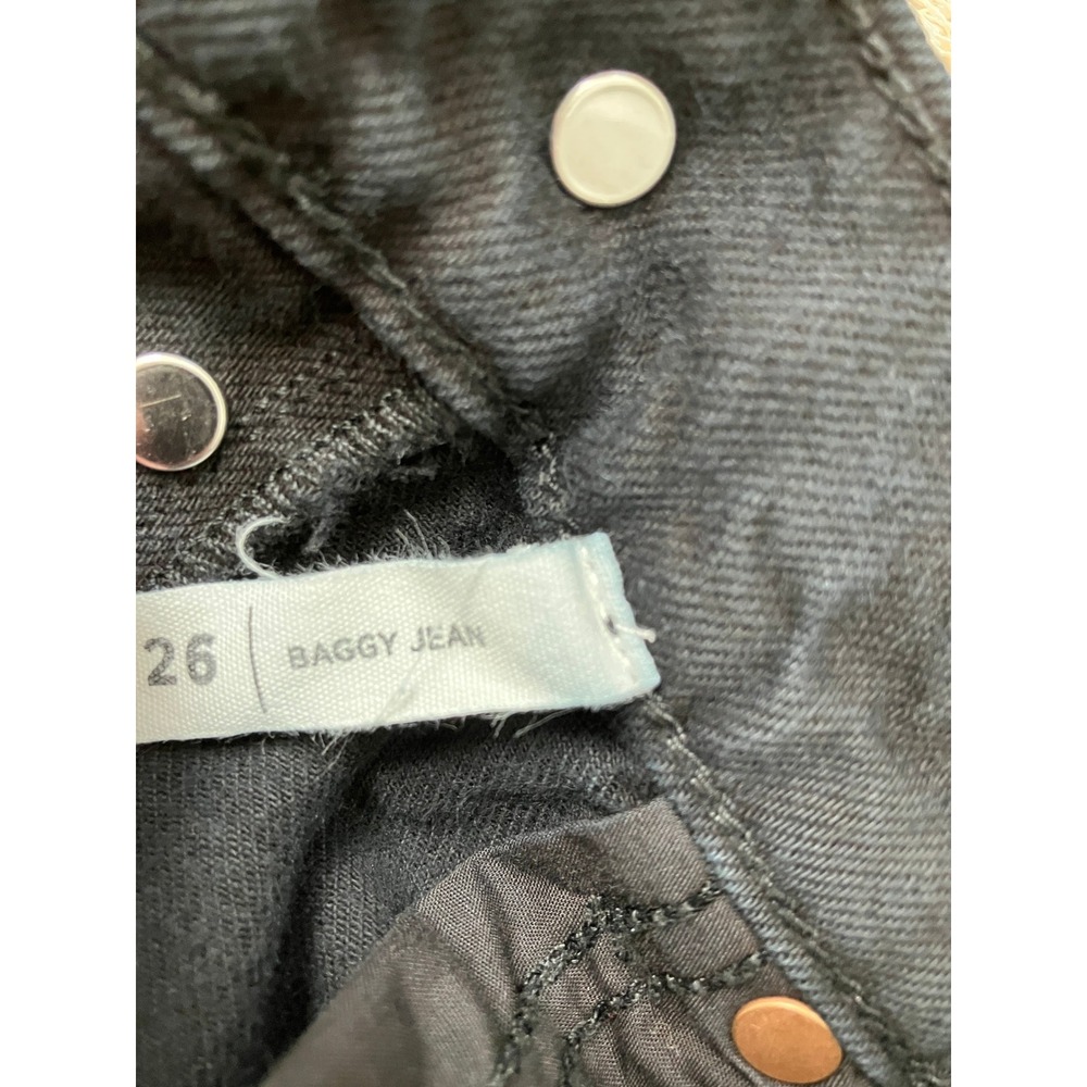 PacSun Black Baggy Distressed Jeans Womens Size‎ 26 Wide Leg Ripped Denim - Picture 3 of 8